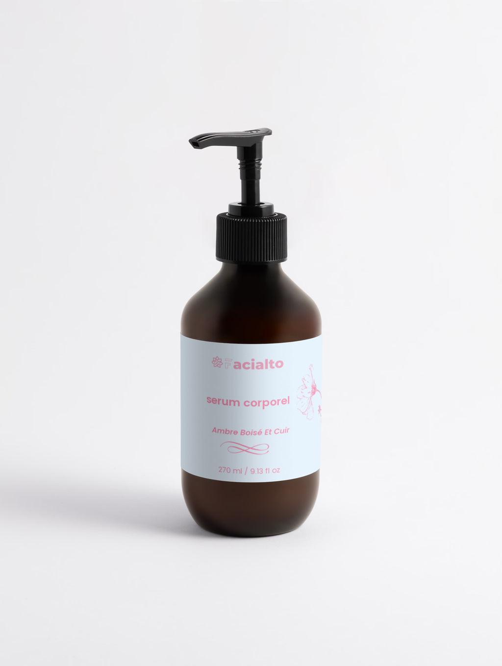 Sérum corporel pour la peau de soie, ambre boisé et cuir femme
