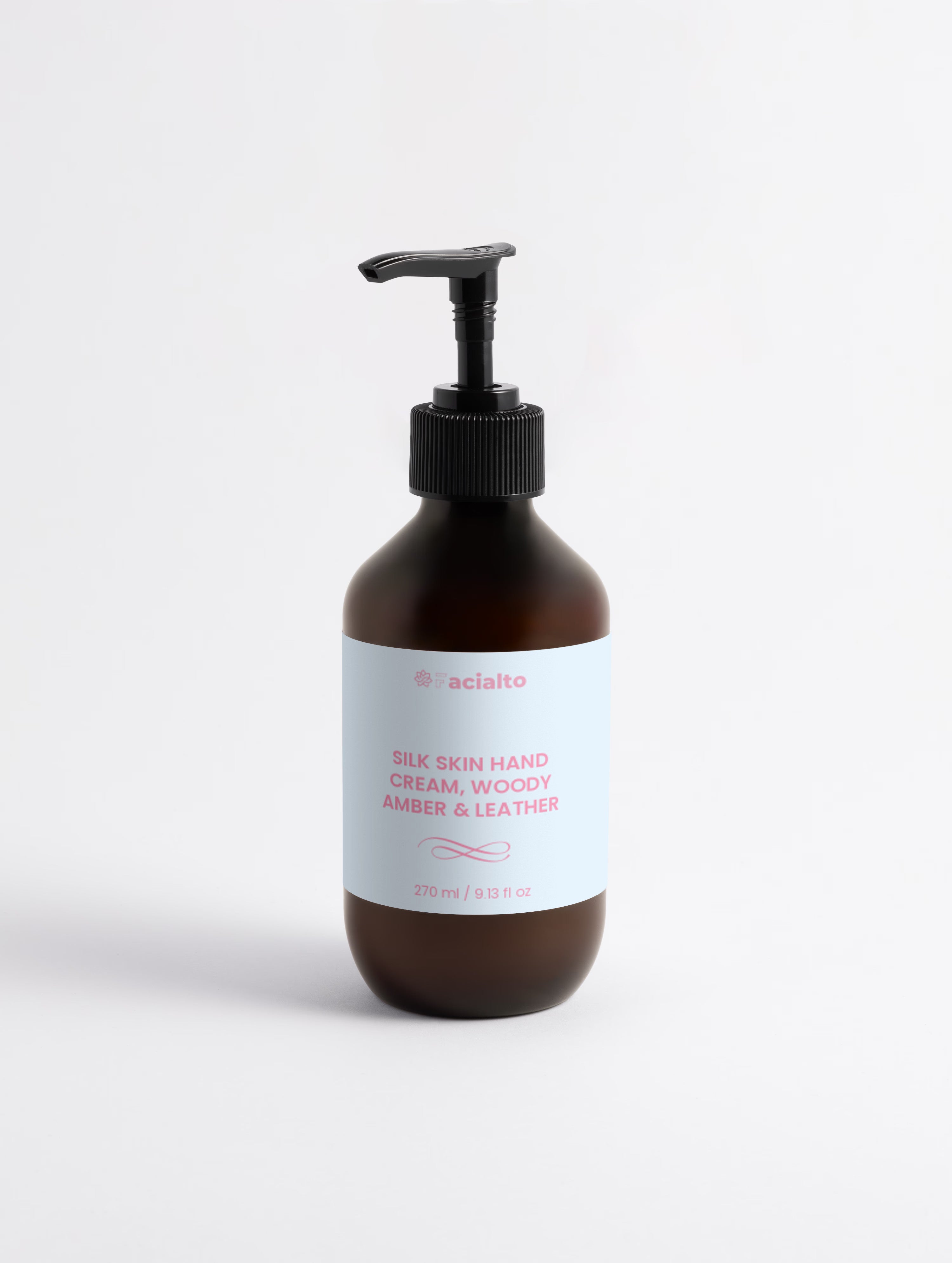 Crème pour les mains en soie, ambre boisé et cuir femme