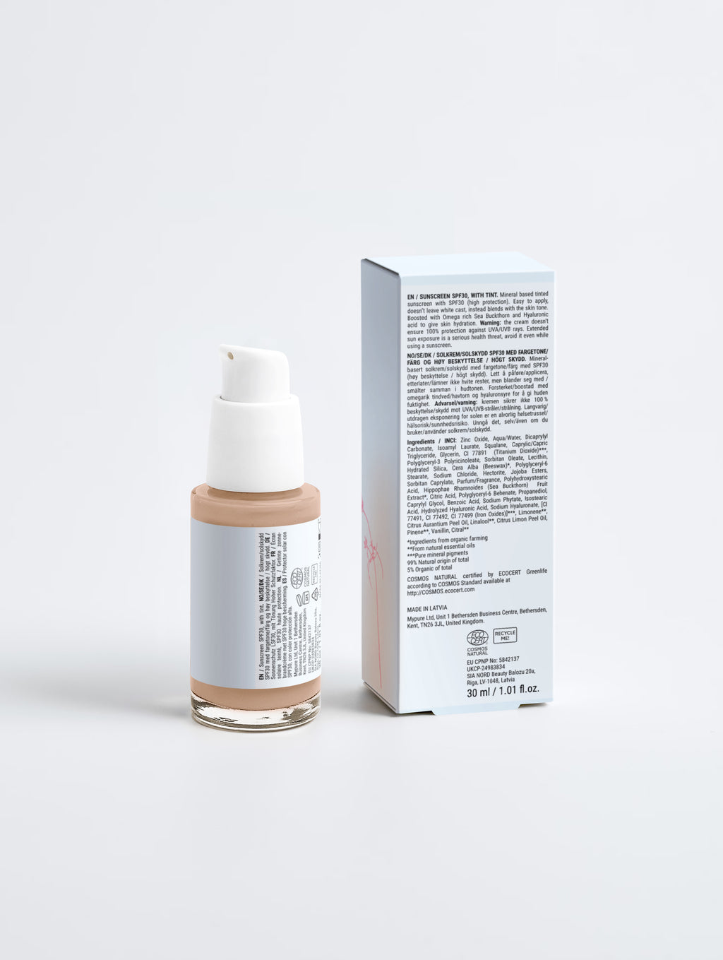 Crème solaire teinte spf30 femme