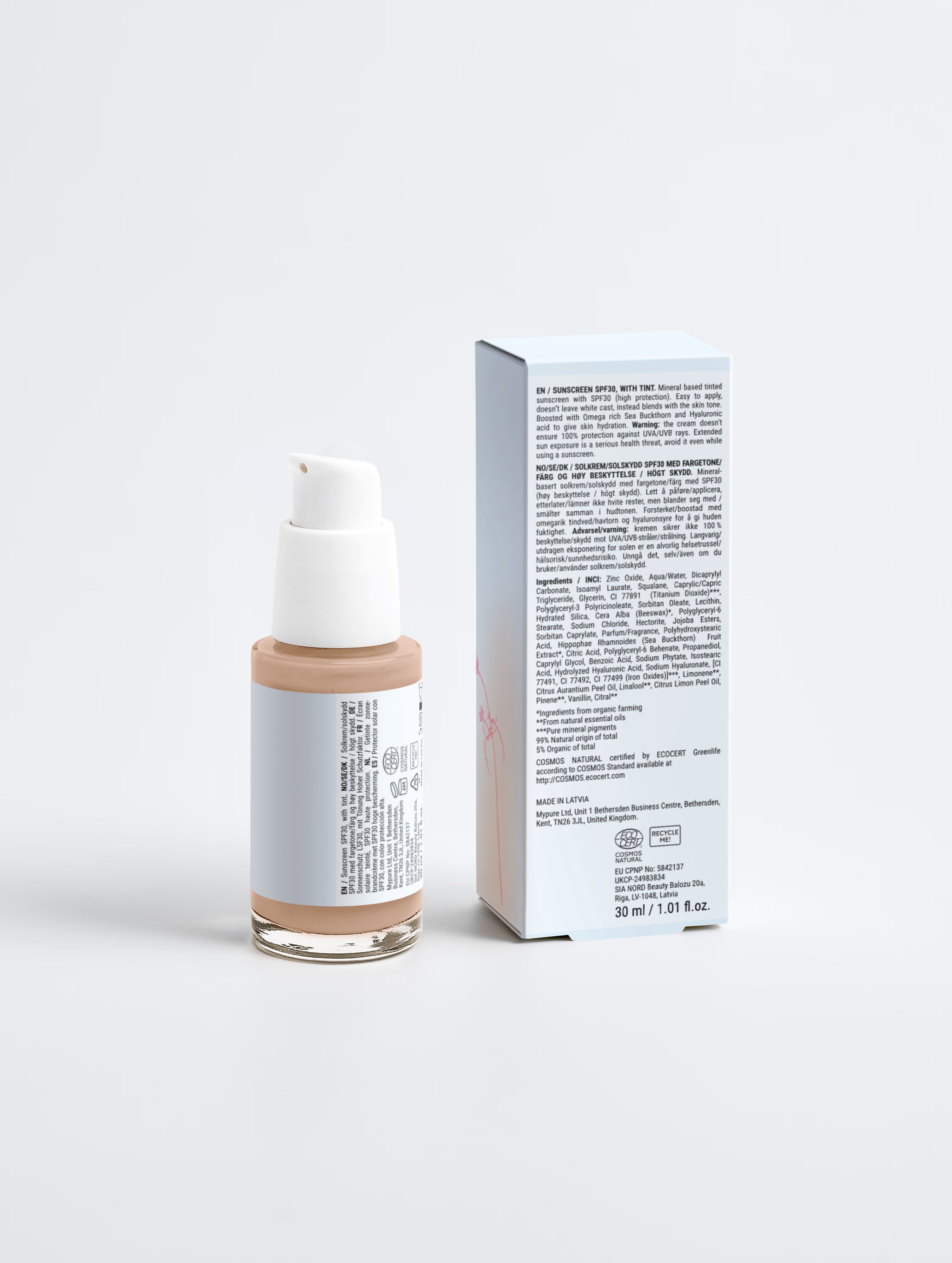 Crème solaire teinte spf30 femme