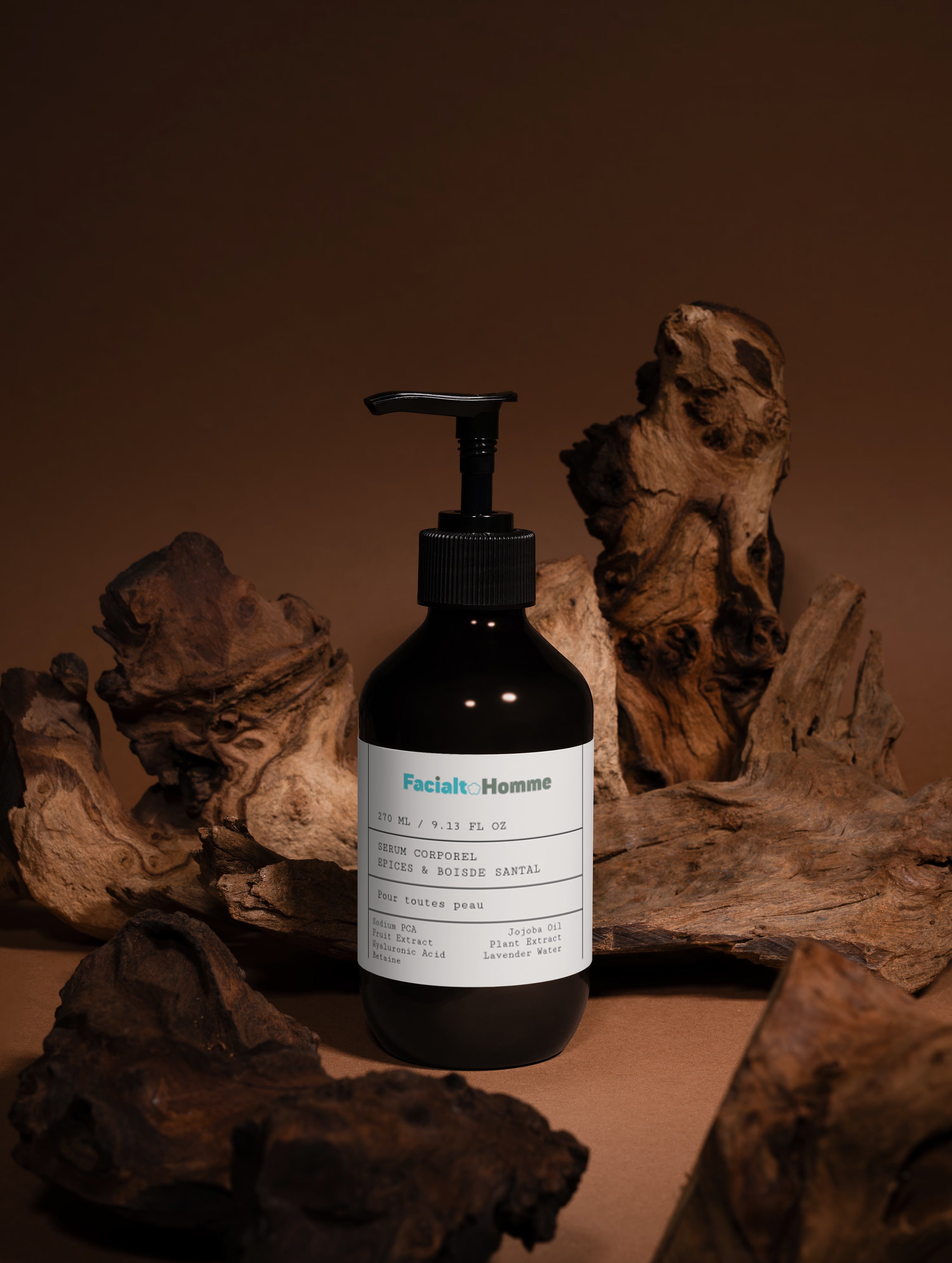 Sérum corporel pour peau de soie, épices et bois de santal homme